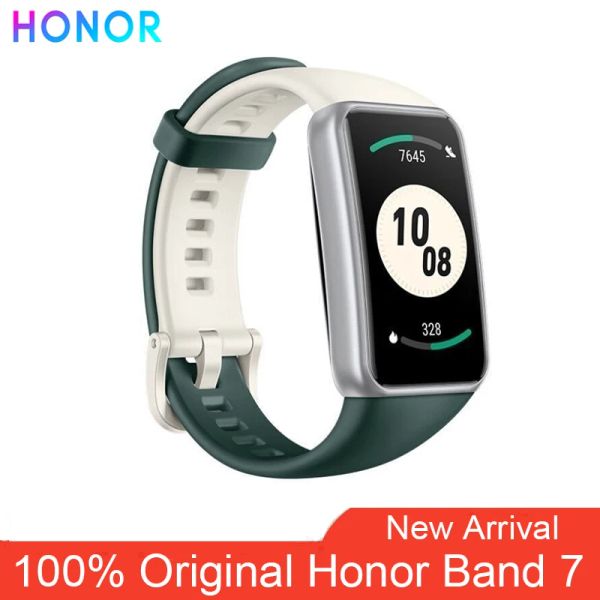 Bracelets Honor Band 7 Blood Oxygène Smart Watch Stress Stress Monitor 1.47 AMOLED SCREAT Fitness Bracet Smartband étanche