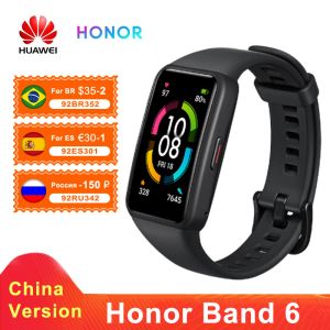 Polsbandjes Huawei Honor Band 6 Hartslagmeter Watch Smartwatch Blood Oxygen Fitness Smart Bracelet Waterdichte polsbandjes Globale versie