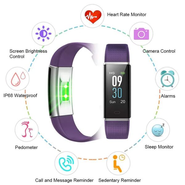 Bracelets id130 couleur smart bracelet de bracelet cardiaque regarde le tracker de fitness intelligent Smart Band