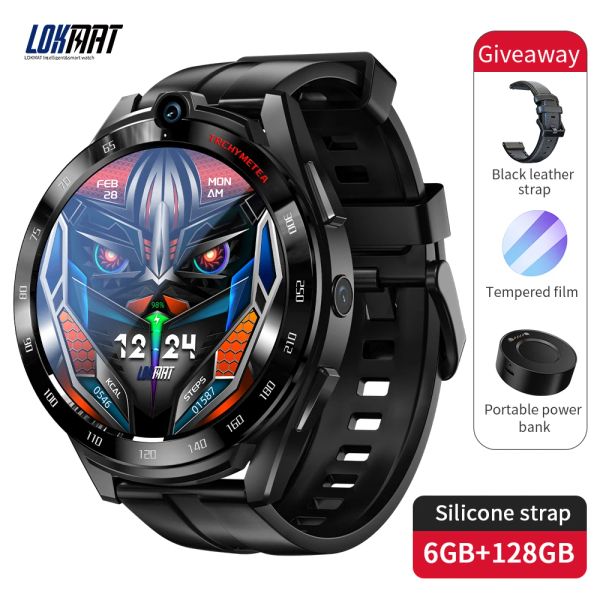 Pulseras Lokmat 4G Smartwatch Men 6G+128G SIM Tarjeta Wifi 1.6 