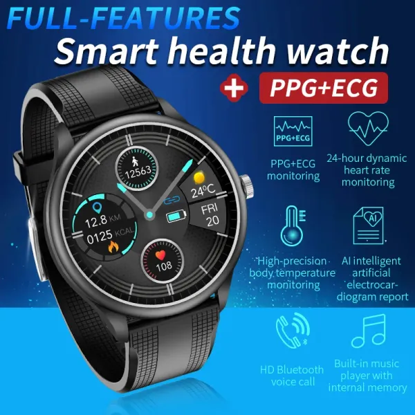 Bracelets M10 Bluetooth Call Smart Watch Mesures Tente cardiaque Pression artérielle Oxygène Température corporelle Bracelet ECG pour les hommes
