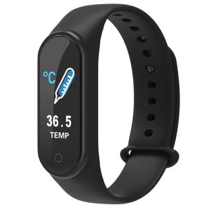 Bracelets M4S Température corporelle Smart Watch Magnétique Chargement IP67 Pédomètre imperméable Bracelet Moniteur de fréquence cardiaque