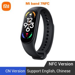 Bracelets mi-groupe original xiaomi mi-bande 7 nfc version chinoise 1,62 pouces band smart amoled 2022 miband 7 nfc xiaomi mi groupe