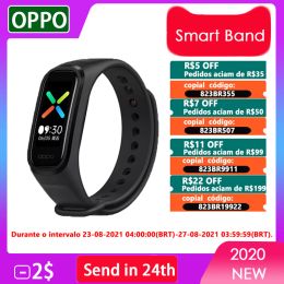 Polsbandjes Nieuwe aankomst Oppo Band Smart Bracelet 2 Kleur AMOLed Screen Smartband Fitness Traker Bluetooth Sport Waterdichte Smart Band