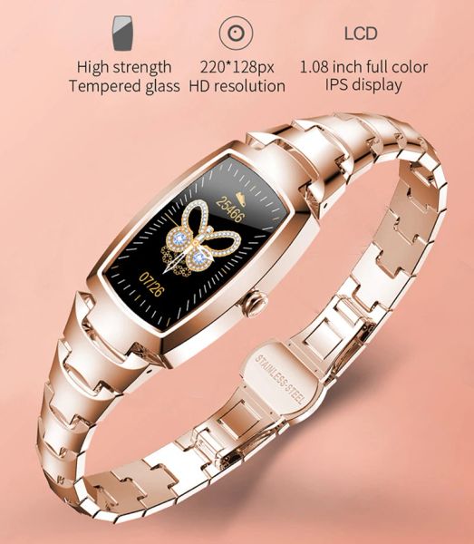 Bracelets nouveaux H8 et H8 Pro Women Smartwatch Smart Carecy Moniteur de la pression artérielle Smart Watch Band Fitness Tracker Bracelet Bracelet Bracelet