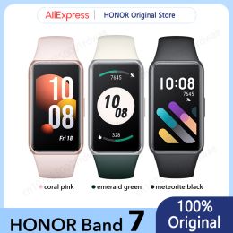 Bracelets New Honor Band 7 Smart Band Blood Oxygen 1,47 '' AMOLED SCREAT SECTION CALD TRACKER SMARTBAND 2 semaines Life de batterie 5ATM ALAPHOP