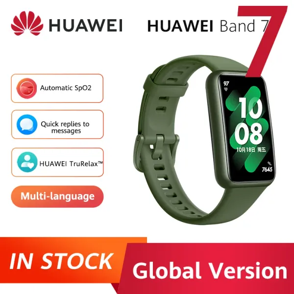 Bracelets Nouveaux Huawei Band 7 Smart Band Blood Oxygen 1,47 '' AMOLED SCREAT SADEAT STACKANT SMARTBAND 2 semaines Life de batterie 5ATM Imperpose