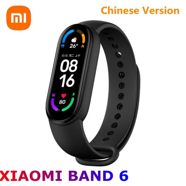 Bracelets Nouveaux Xiaomi Mi Band 6 Blood Oxygène Amoled Screen Fitness Bracelet Miband6 Fitness Traker Trakerproof