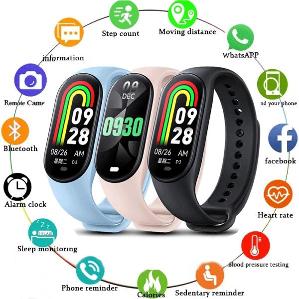 Bracelets Nouveaux smartwatch pour xiaomi groupe M8 M7 Smart Bracelet Silicone Sport Watch M4 M6 M6 Smart Bracelet Sport Fitness pour Android iOS