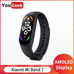 Pulseras Nuevo Xiaomi Mi Band 7 Pulsera inteligente Minadilla de pulsera Smart 1.62 "AMOLED OXYGEN Fitness Traker Bluetooth Waterproof SmartBand Vs Band 6