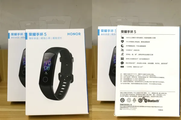 Bracelets original honneur 5 bande intelligente 0,95 pouce 2.5D Affichage AMOLED Huawei Application Heart Rate Rate Blood Oxygen Monitor pour Android iOS