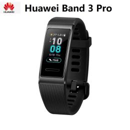 Bracelets originaux Huawei Band 3pro GPS Smart Band Metal Frame Amoled 0,95 pouce Full Color Affichage imperméable Fitness Cartness Sleep