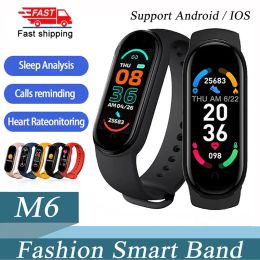 Polsbandjes Origineel M6 Smart Watch Men Women Hartslag Sport Polsband Smart Bracelet Smart Watch voor Xiaomi IOS PK M4 M5 Y68 D18