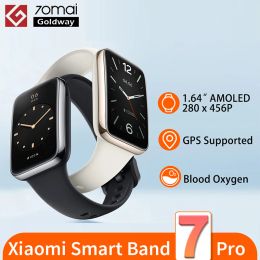WRISTBANDS ORIGINALES XIAOMI MI BAND 7 Pro GPS Smart Bracelet 1.64 '' AMOLED Blood Oxygen Fitness Tracker 5 atm Implay Miband 7 Pro