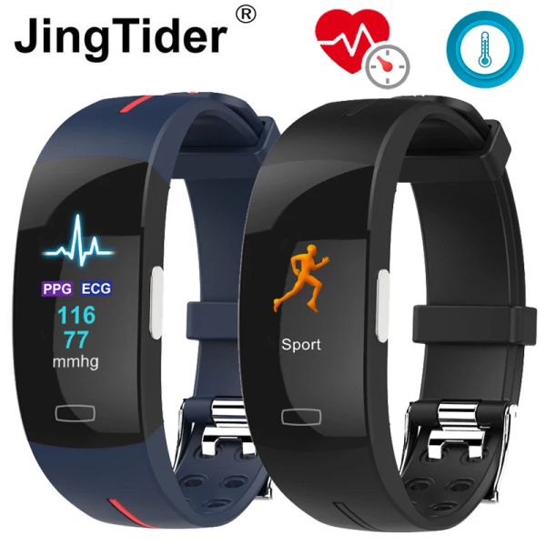 Pulseras Termómetro P3A PPG ECG HRV Velocidad de respiración BMP Smant Smart Pulsera Medición de la presión arterial Rastreador de actividad de actividad de la pulsera de la pulsera