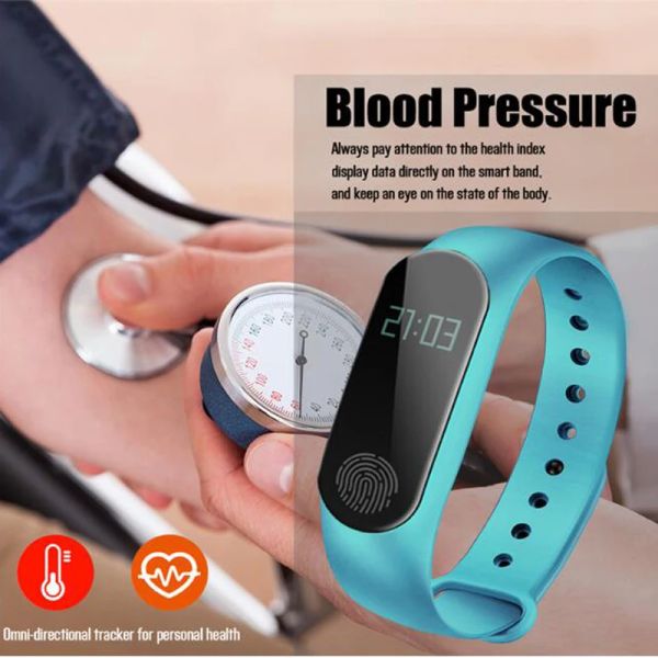 Promotion de bracelets!Bracelet de braceleur avec Smart Heart Carty Fitness Tracker Touchpad Oled Swatt pour iOS Xiaomi Honor Pk Mi Band 2 3 4