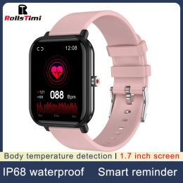 Bracelets Rolstimi Nouveaux hommes de montre intelligente Men Bluetooth Heart Monitor Smart Clock Lady Fashion Sport Fitness Tracker Full Touch