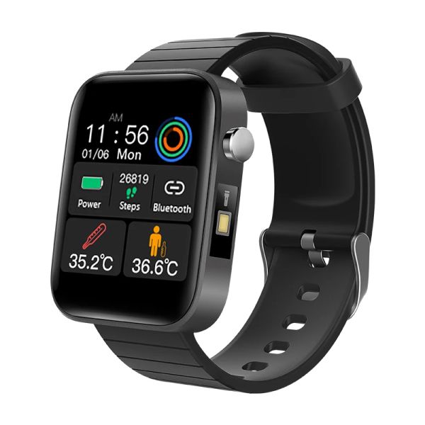 Pulseras pulseras inteligentes hombres IP67 impermeable temperatura corporal Medida frecuencia cardíaca Presión arterial Oxígeno Llamado Smart Watch T681