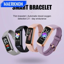 Bracelets Smart Watch Fashion Femmes Smartwatch Tente cardiaque Pression de la pression artérielle Wartch Smart Bracelet Smart Bracelet Sport Tracker