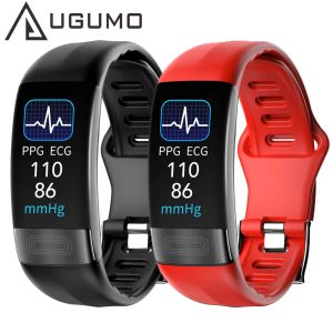 Bracelets ugumo ecg smart watch masculin womente température de pression artérielle moniteur cardiaque smartband fitness tracker sport bracelet intelligent