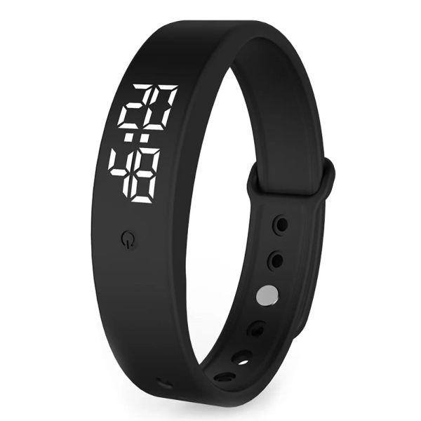 Pulsera de pulseras V9 LED Digital Smart Stracelet con monitor de temperatura corporal La banda inteligente Vibración de la alarma Recordatorio de reloj inteligente Implaz de SmartBand SmartBand SmartBand