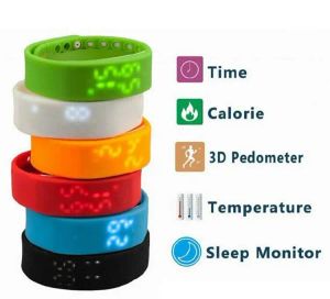 Bracelets W2 LED Multifonction Smart Bracelet Sport 3D Pidomètre Fitness Tracker Calorie Calorie Counter Livraison gratuite 12003326