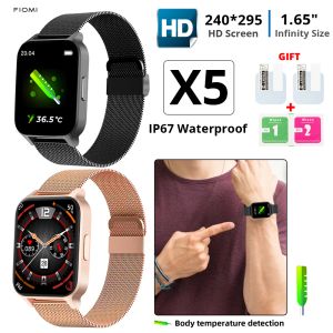 Bracelets x5 femmes Smart Watch Fitness Trackerer Thermomètre Horloge intelligente Activité de fréquence cardiaque Bracelet intelligent pour hommes imperméables pour téléphone iPhone