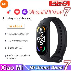 Bracelets xiaomi bande 7 bande intelligente étanche 6 couleurs 1,62 pouces AMOLED MIBAND 7Bluetooth 5.2 VO2 Analyse d'exercice max 120 Modes d'entraînement