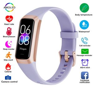 Polsbandjes Xiaomi C60 Smart polsbandjes Fysieke activiteit Monitoring Lichaamtemperatuur Smart Bracelet Women Men Smartwatch Sport Siliconen Nieuw
