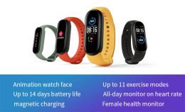 Polsbandjes Xiaomi Mi Band 5 Smart Bracelet 4 Color Touch Screen Miband 5 Polsband Fitness Track Hartslagmonitor Swim Sport Smartband