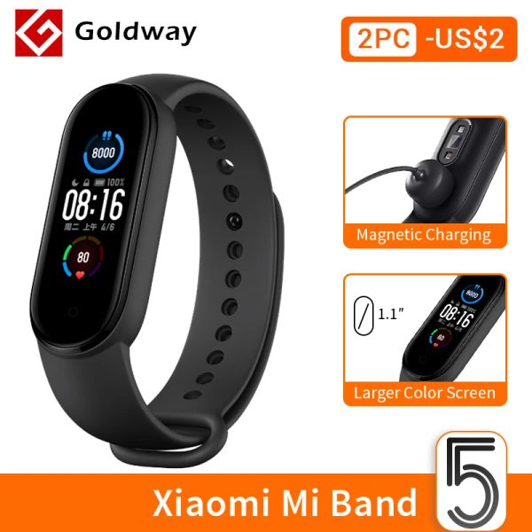 Bracelets Xiaomi Mi Band 5 Bracelet intelligent 4 Color Amoled Screen Miband 5 Smartband Fitness Traker Bluetooth Sport Smart Smart Band