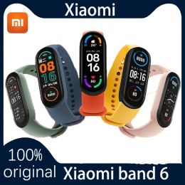 Polsbandjes Xiaomi Mi Band 6 slimme armband 5 kleuren AMOLED-scherm Miband 6 Bloedzuurstof Fitness Traker Bluetooth Waterdichte slimme band