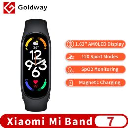 Bracelets Xiaomi Mi Band 7 Bracelet intelligent 6 Color Amoled Blood Oxygène Smart Fitness Fitness Traker Heart Rate Bluetooth Imperproof Miband 7