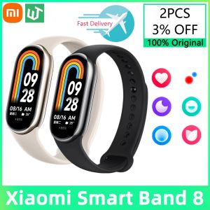 Pulseras Xiaomi mi banda 8 oxígeno de sangre 1.62 pulsera de fitness de pantalla amolada 7 colores Traker Traker Monitor de frecuencia cardíaca Xiomi Smart Band 8