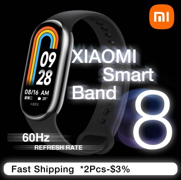 Bracelets xiaomi mi-bande 8 Blood Oxygène 1.62 Bracelet de fitness à écran amole