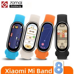 Xiaomi bracelets mi-bande 8 bracelet sanguin oxygène 1,62 "Affichage AMOLED FIESS tracker 16 jours Batterie Mode Smart Watch Band Miband