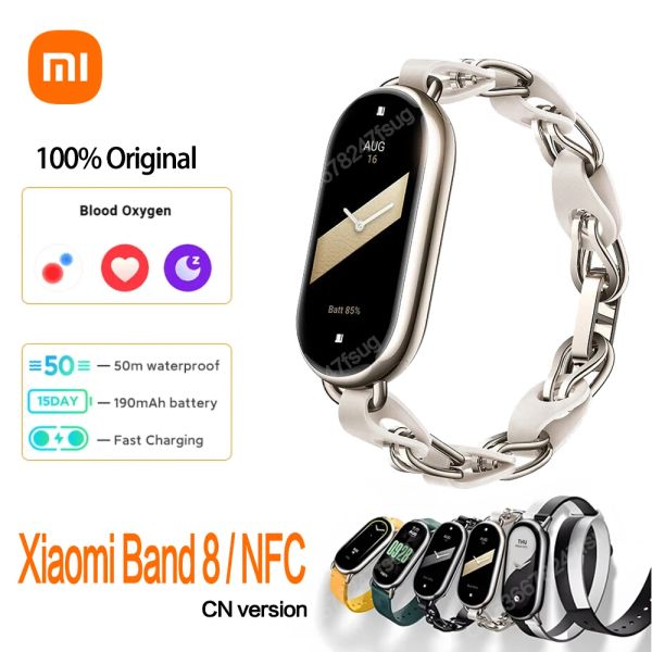 Bracelets Xiaomi Mi Band 8 NFC Bracelet Smart Bracelet Amoled Prévente Miband 8 Blood Oxygen Fitness Traker Traker Imageproof Xiaomi Smart Band 7 8