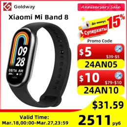 Bracelets Xiaomi Mi Band 8 Bracelet intelligent 7 Color Amoled Screen Miband 8 Blood Oxygen Fitness Traker Bluetooth Imperproof Smart Band 8