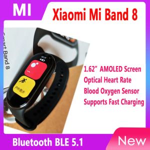 Bracelets xiaomi mi bande 8 bracelet intelligent écran amoled miband 8 sang d'oxygène fitness traker bluetooth étanche smart bande 8