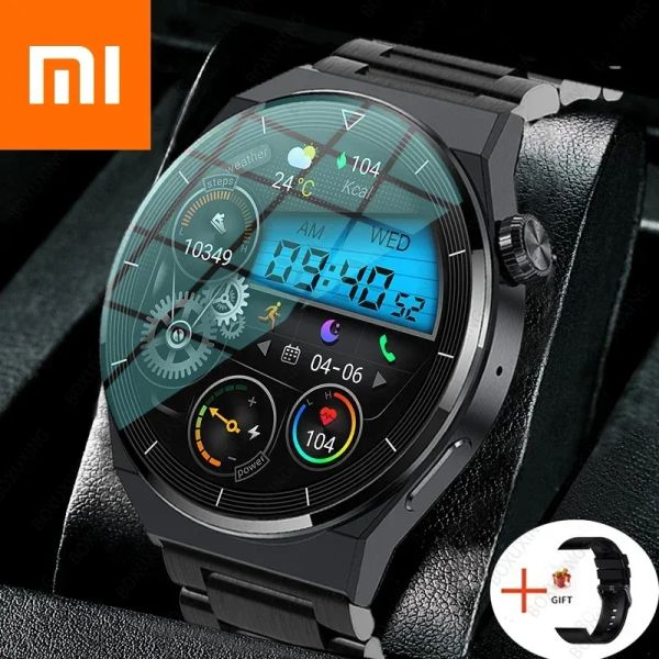 Pulseras Xiaomi NFC Smart Watch Men Fashion AMOLED 390*390 HD Pantalla Bluetooth Llame a IP68 Impermeable Smartwatch para Huawei Watch