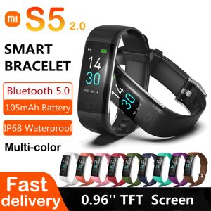 Pulseras Xiaomi Pulsera inteligente S5 Heartrate Monitor de presión arterial Fitness impermeable Sport Sport Tracker Health Smartwatch Woman Man