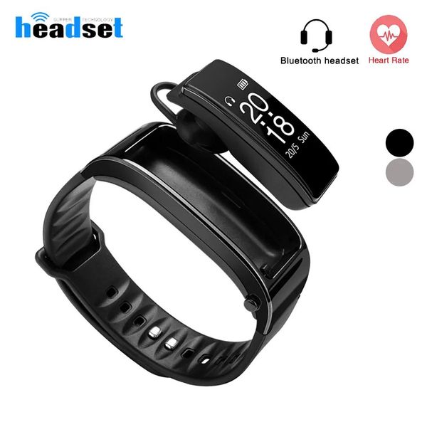 Bracelets y3 montre intelligente Bracelet 2 en 1 casque bluetooth casque moniteur de fréquence cardiaque pour iphone samsung smartphones