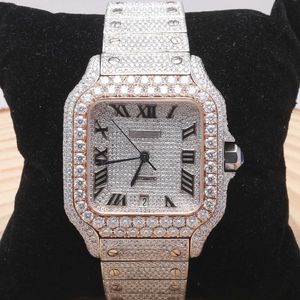 Horloge 2023 nieuwe collectie merk Iced Out hoge kwaliteit luxe gouden Sier originele aangepaste hiphop mannen diam ond diamanten polshorloge