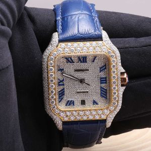 Horloge 2023nieuwe collectie merk iced out hoge kwaliteit luxe goud sier originele aangepaste hiphop heren Diam ond diamanten polshorlogeKLC9