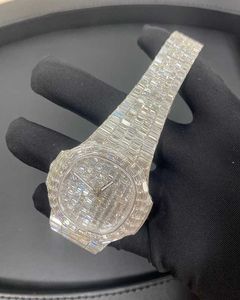 Montre-bracelet D5 montre de luxe pour hommes 4130 montre de mouvement pour hommes 3255 montre de luxe montre Mosang pierre glacée VVS1 GIA montre-bracelet en diamant mécanique0WFZOJCI