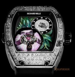 Wristwatch Designer Luxury Watch Classic Limited Edition RM19-02 Floral Tourbillon Watch Sapphire Mirror Sports Watch