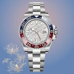 polshorloge GMT 126719 designer horloge van hoge kwaliteit 40 mm Klassieke mode-meteoriet wijzerplaat rode en blauwe keramische ring Waterdichte saffier 904L stalen mode-horloges