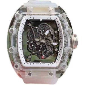 Polshorloge Richamill Designer luxe kristal horloges transparante heren automatisch mechanisch horloge uitgehold technologie cool