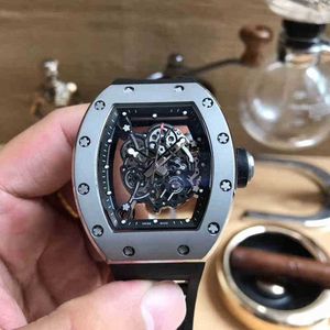 Polshorloge Richamill Designer horloges luxe heren mechanisch horloge zakelijke vrije tijd rms055 automatische fijne stalen kast zwarte tape mode