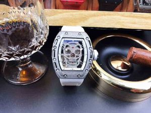 Polshorloge Richamill luxe horloges ontwerper rms5201 Sky Star Diamond ingelegde heren volledig automatisch mechanisch horloge schedel uitgehold mode tape waterdicht
